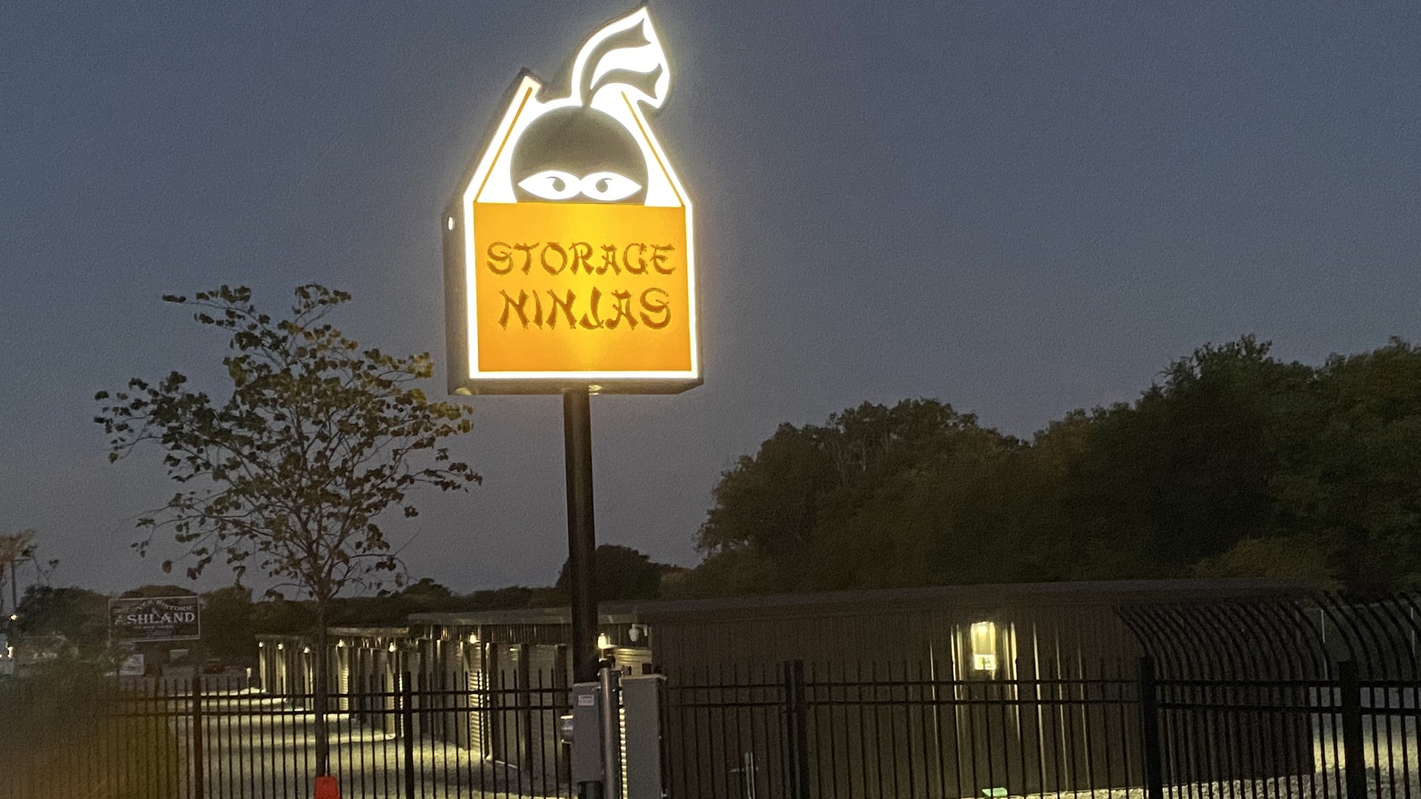 Storage Ninjas has an illuminated sign so the facility is easy to find at night